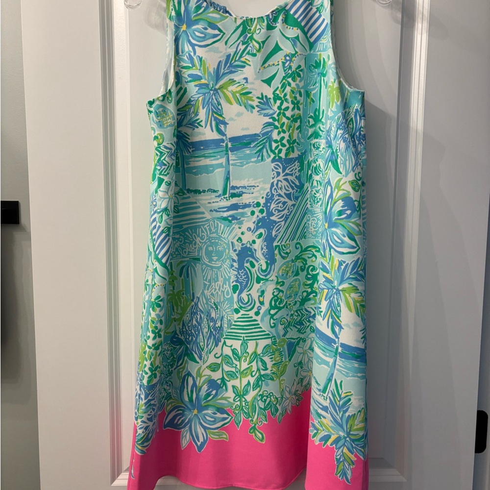 Lilly Pulitzer Floral Print Dress with Pink and Green Accents Size XS